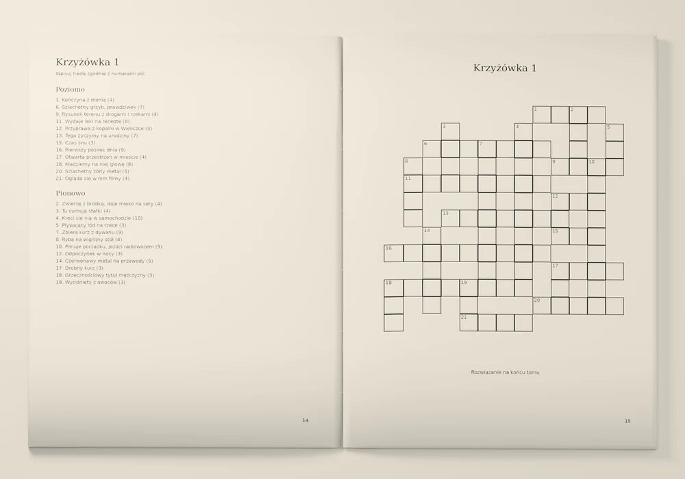 Otwarty Tom II z diagramem krzyżówki na prawej stronie